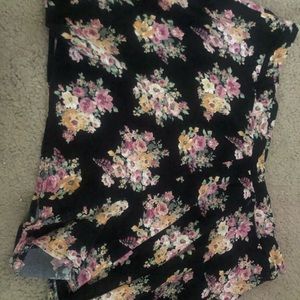 Black floral shorts